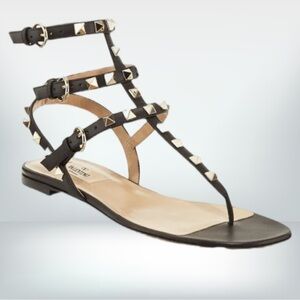 Valentino Garavani Black Studded Sandals 38